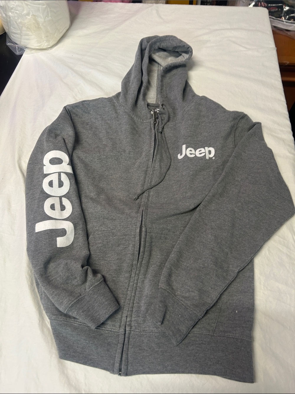 Jeep Women's Gray Zip-Up Hoodie Sweatshirt